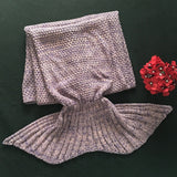 CAMMITEVER 19 Colors Mermaid Tail Blanket Crochet Mermaid Blanket For Adult Super Soft All Seasons Sleeping Knitted Blankets