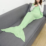 CAMMITEVER 19 Colors Mermaid Tail Blanket Crochet Mermaid Blanket For Adult Super Soft All Seasons Sleeping Knitted Blankets