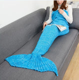 CAMMITEVER 19 Colors Mermaid Tail Blanket Crochet Mermaid Blanket For Adult Super Soft All Seasons Sleeping Knitted Blankets