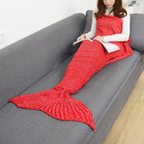 CAMMITEVER 19 Colors Mermaid Tail Blanket Crochet Mermaid Blanket For Adult Super Soft All Seasons Sleeping Knitted Blankets