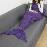 CAMMITEVER 19 Colors Mermaid Tail Blanket Crochet Mermaid Blanket For Adult Super Soft All Seasons Sleeping Knitted Blankets