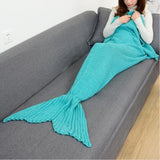 CAMMITEVER 19 Colors Mermaid Tail Blanket Crochet Mermaid Blanket For Adult Super Soft All Seasons Sleeping Knitted Blankets