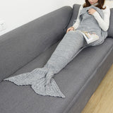 CAMMITEVER 19 Colors Mermaid Tail Blanket Crochet Mermaid Blanket For Adult Super Soft All Seasons Sleeping Knitted Blankets