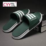 CYYTL New Men Summer Shower Slippers Outdoor Beach Soft Sandals Non-slip Fashion Male Flip Flops Leather Home Slides Comfort