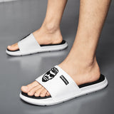 CYYTL New Men Summer Shower Slippers Outdoor Beach Soft Sandals Non-slip Fashion Male Flip Flops Leather Home Slides Comfort