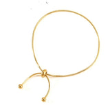 Simple Design Titanium Steel Pull-out Adjustable Bracelet Gold Color Snake Chain Bangle for Women Girl Men Beads Jewelry Gift