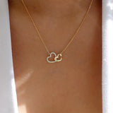 Romantic Heart-shaped Necklace Exquisite Crystal Zircon Pendant Gold Clavicle Chain