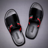 Genuine leather Summer Slippers Men Outdoor Breathable Fashion Brand Beach Shoes Flip Flops Indoor Slides Man Flat Sandals