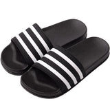 Stripe Sport Slippers Thick Sole Soft EVA Indoor Bathroom Slides Sandals Casual Beach Unisex Platform Men Women Home Shoes Large