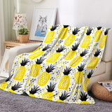 ONGLYP New Pineapple Blanket Warm Soft Plush Blanket for Couch Bed Travel Office Throw Blanket Cozy Flannel Bedspread Home Decor