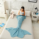 Big Mermaid Tail Blanket Keep Warm Crochet Sleeping Bag Thick Cozy Knitted Mermaid Tail Blanket for Adult