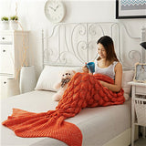 Big Mermaid Tail Blanket Keep Warm Crochet Sleeping Bag Thick Cozy Knitted Mermaid Tail Blanket for Adult