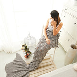 Big Mermaid Tail Blanket Keep Warm Crochet Sleeping Bag Thick Cozy Knitted Mermaid Tail Blanket for Adult