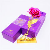 Dried Flowers 24K Foil Plated Rose Gold Rose Wedding Decoration Flower Valentine's Day Gift Lover's Rose Artificial Only