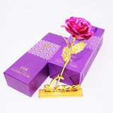 Dried Flowers 24K Foil Plated Rose Gold Rose Wedding Decoration Flower Valentine's Day Gift Lover's Rose Artificial Only