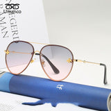 Umanco Retro Gold Frame Bee Sunglasses Women Men Vintage Fashion Metal Sun Glasses Male Driving Goggles Female Travel Eyeglasses