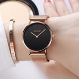 Luxury Women Watches | Simple Ladies Steel Watch | Rose Gold Elegant Minimalism Casual Female Waterproof Clock