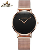 Luxury Women Watches | Simple Ladies Steel Watch | Rose Gold Elegant Minimalism Casual Female Waterproof Clock