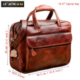 Men Oil Waxy Leather Antique Design Business Briefcase Laptop Document Case Fashion Attache Messenger Bag Tote Portfolio