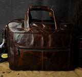 Men Oil Waxy Leather Antique Design Business Briefcase Laptop Document Case Fashion Attache Messenger Bag Tote Portfolio