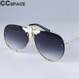 Luxury Metal Big Bee Pilot Sunglasses Gradient Lenses UV400 Retro Men Women Shades 47850