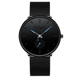 CIVO Fashion Watch Men's Waterproof Slim Mesh Strap Minimalist Wrist Watches