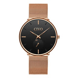 CIVO Fashion Watch Men's Waterproof Slim Mesh Strap Minimalist Wrist Watches