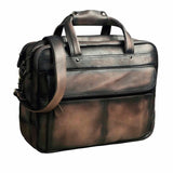 Men Oil Waxy Leather Antique Design Business Briefcase Laptop Document Case Fashion Attache Messenger Bag Tote Portfolio