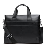 Men's Business Black Casual Bag Leather Briefcase Men's Tote Bags Brown High Quality Male Business Large Capacity