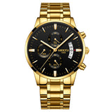 NIBOSI Men Watch Chronograph Sport Mens Watches Top Brand Luxury Waterproof Full Steel Quartz Gold Clock Men Relogio Masculino