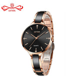 LVYIN Women Quartz Ceramic Watches Elegant Lady Luxury Rose Gold Bracelet Watches