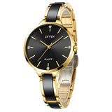 LVYIN Women Quartz Ceramic Watches Elegant Lady Luxury Rose Gold Bracelet Watches