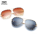 Umanco Vintage Metal Sunglasses Women Men Fashion Eyewear Unisex Trendy Rivet Sun Glasses 2018 New High Quality Sunglasses UV400