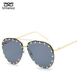 Umanco Vintage Metal Sunglasses Women Men Fashion Eyewear Unisex Trendy Rivet Sun Glasses 2018 New High Quality Sunglasses UV400