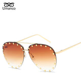 Umanco Vintage Metal Sunglasses Women Men Fashion Eyewear Unisex Trendy Rivet Sun Glasses 2018 New High Quality Sunglasses UV400