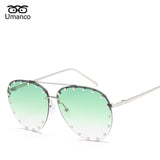 Umanco Vintage Metal Sunglasses Women Men Fashion Eyewear Unisex Trendy Rivet Sun Glasses 2018 New High Quality Sunglasses UV400