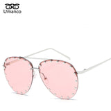 Umanco Vintage Metal Sunglasses Women Men Fashion Eyewear Unisex Trendy Rivet Sun Glasses 2018 New High Quality Sunglasses UV400