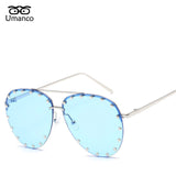 Umanco Vintage Metal Sunglasses Women Men Fashion Eyewear Unisex Trendy Rivet Sun Glasses 2018 New High Quality Sunglasses UV400