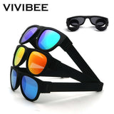 VIVIBEE Novelty Mirror Men Polarized Folding Sunglasses New Arrival Slap Sport Foldable Wristband Shades 2019 Trend Product