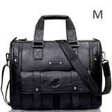 Men Leather Black Briefcase Business Handbag Messenger Bags Male Vintage Shoulder Bag Men's Large Laptop Travel Bags Hot