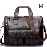 Men Leather Black Briefcase Business Handbag Messenger Bags Male Vintage Shoulder Bag Men's Large Laptop Travel Bags Hot