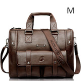 Men Leather Black Briefcase Business Handbag Messenger Bags Male Vintage Shoulder Bag Men's Large Laptop Travel Bags Hot