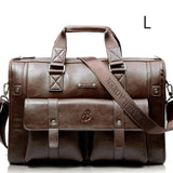 Men Leather Black Briefcase Business Handbag Messenger Bags Male Vintage Shoulder Bag Men's Large Laptop Travel Bags Hot