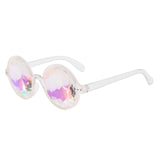 Hot Sale Round Frame Holographic Kaleidoscope Men Women Sunglasses Rave Festival Stylish Female Male Glasses Party Queen Gifts