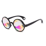 Hot Sale Round Frame Holographic Kaleidoscope Men Women Sunglasses Rave Festival Stylish Female Male Glasses Party Queen Gifts