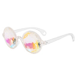 Hot Sale Round Frame Holographic Kaleidoscope Men Women Sunglasses Rave Festival Stylish Female Male Glasses Party Queen Gifts