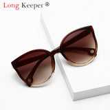 LongKeeper Sunglasses Cat Eye Women Men Sun Glasses Eyewear Eyeglasses Plastic Frame Clear Lens UV400 Shade Fashion Driving New