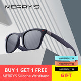 MERRYS DESIGN Men Women Classic Retro Rivet Polarized Sunglasses Lighter Design Square Frame 100% UV Protection S8508