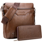 Set Bag Briefcase Shoulder Bags for Men Bussiness Bag Brown Mens Office Bags Men Leather Handbag